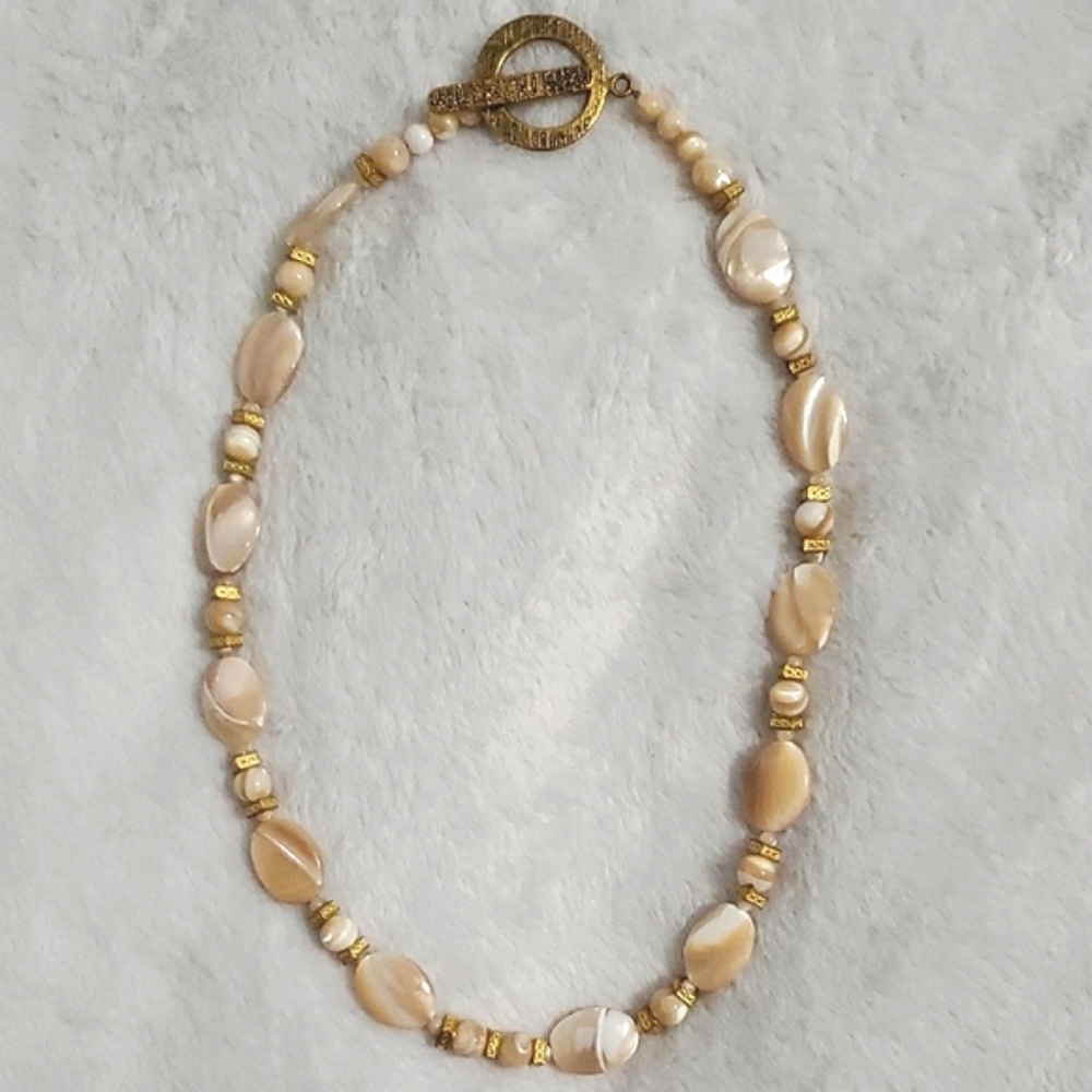 Artisan Made Mother of Pearl Beaded Necklace